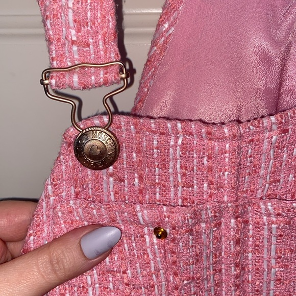 Moschino Couture 🧸 💕 Mid-Rise Tweed Pattern Square Neckline Romper - Picture 4 of 8